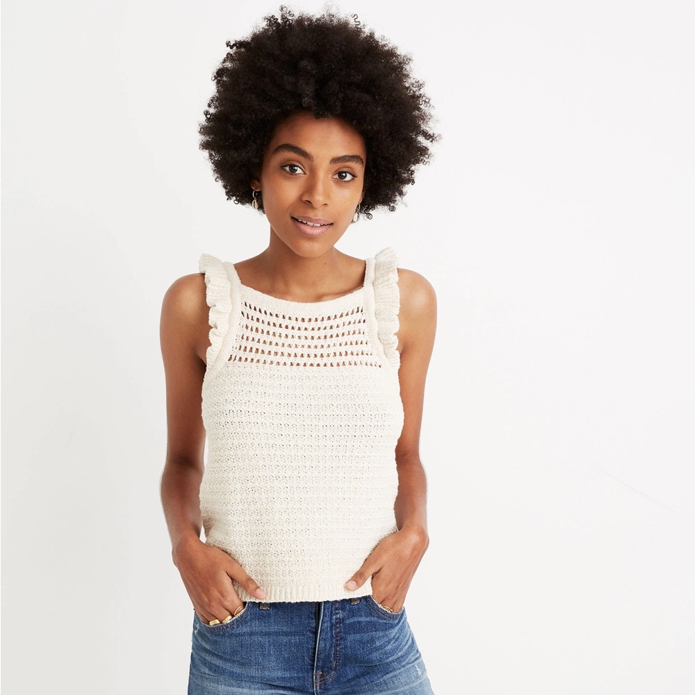 Madewell Ruffled Crochet Tank Top